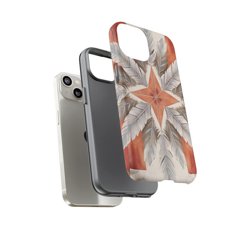 Silver Feather Compass - Impact Resistant Phone Case
